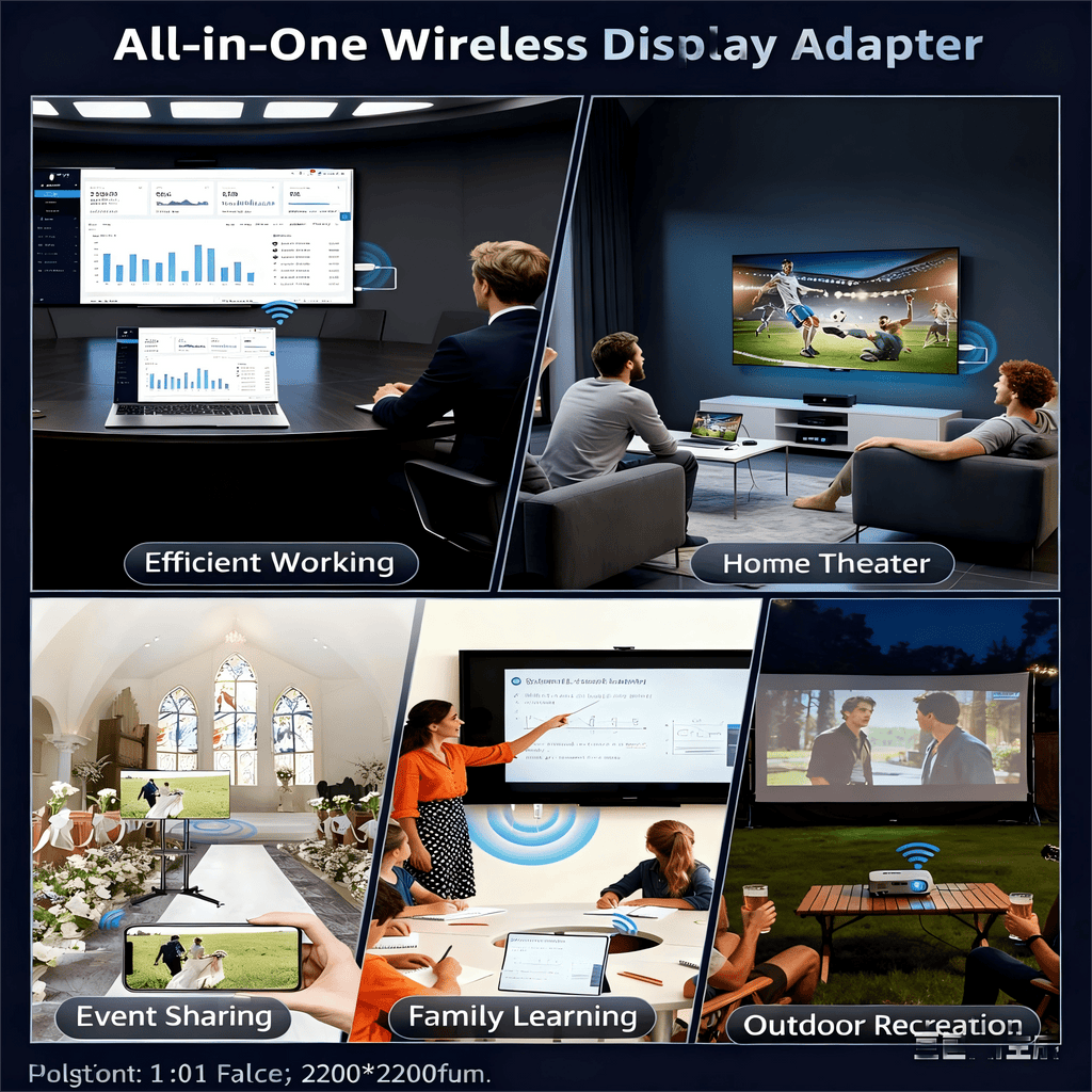 Wireless HDMI Transmitter and Receiver 2-in-1, Plug & Play No App No WiFi, 4K Decode 1080P Output, Screen Mirroring from Laptop PC Phone to TV Projector Monitor, Portable for Business Presentation
