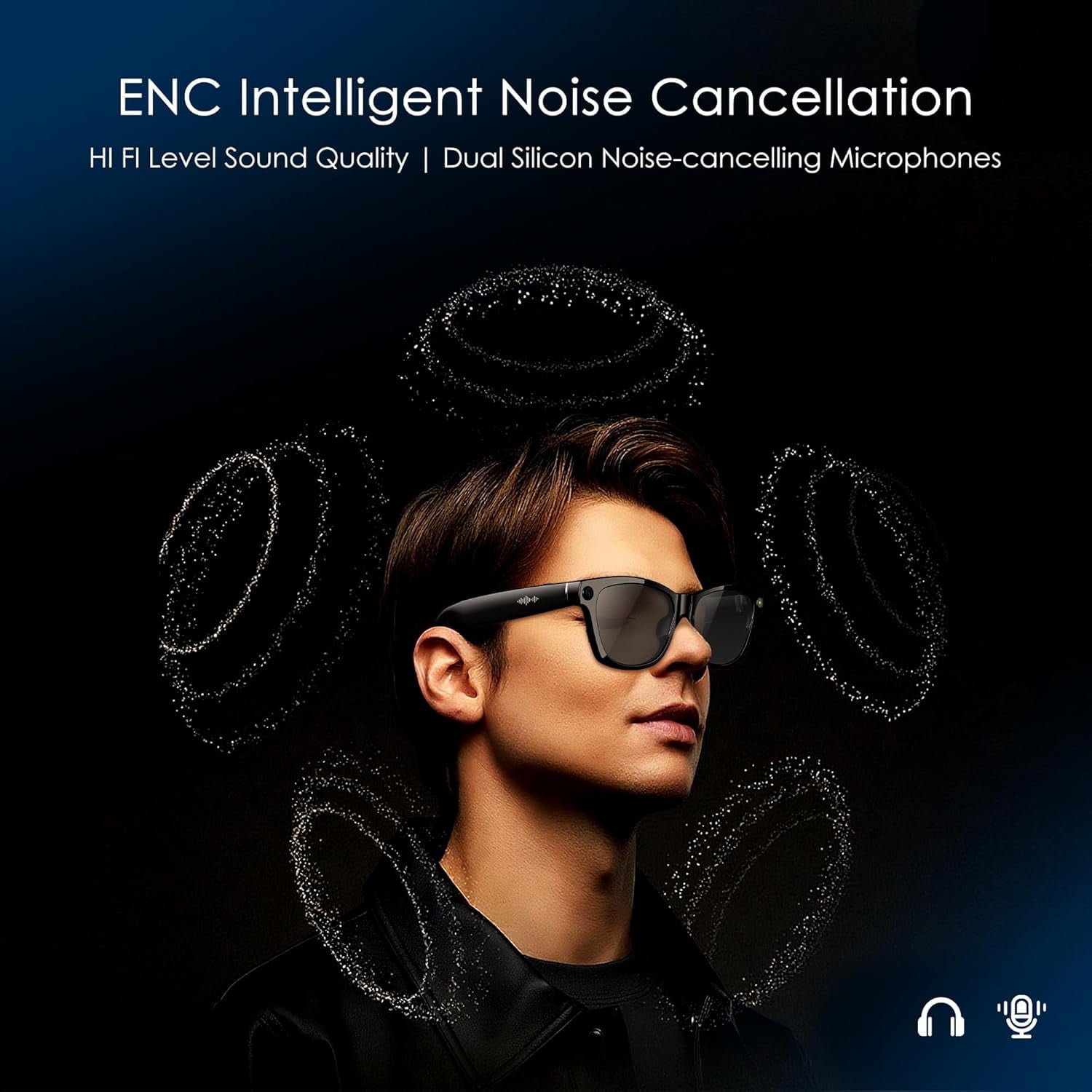 AI Smart Glasses with Camera, 4K HD Video & Photo Capture, Real-Time Translation, Recording Glasses with AI Assistant, Open-Ear Audio, Object Recognition, Bluetooth, for Travel