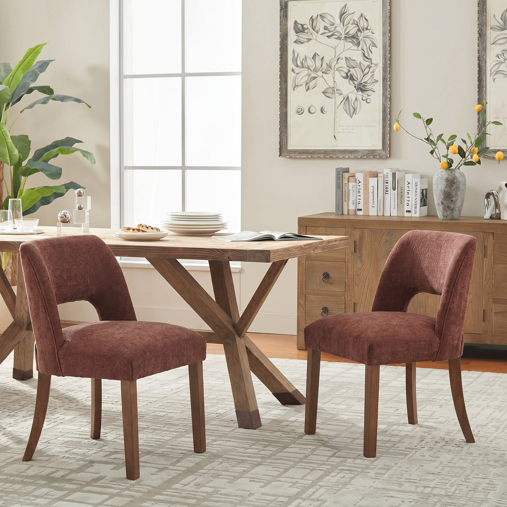 Dining Chairs Set of 2, with Solid Wood Legs for Dining Room, Kitchen and Living Room,Red