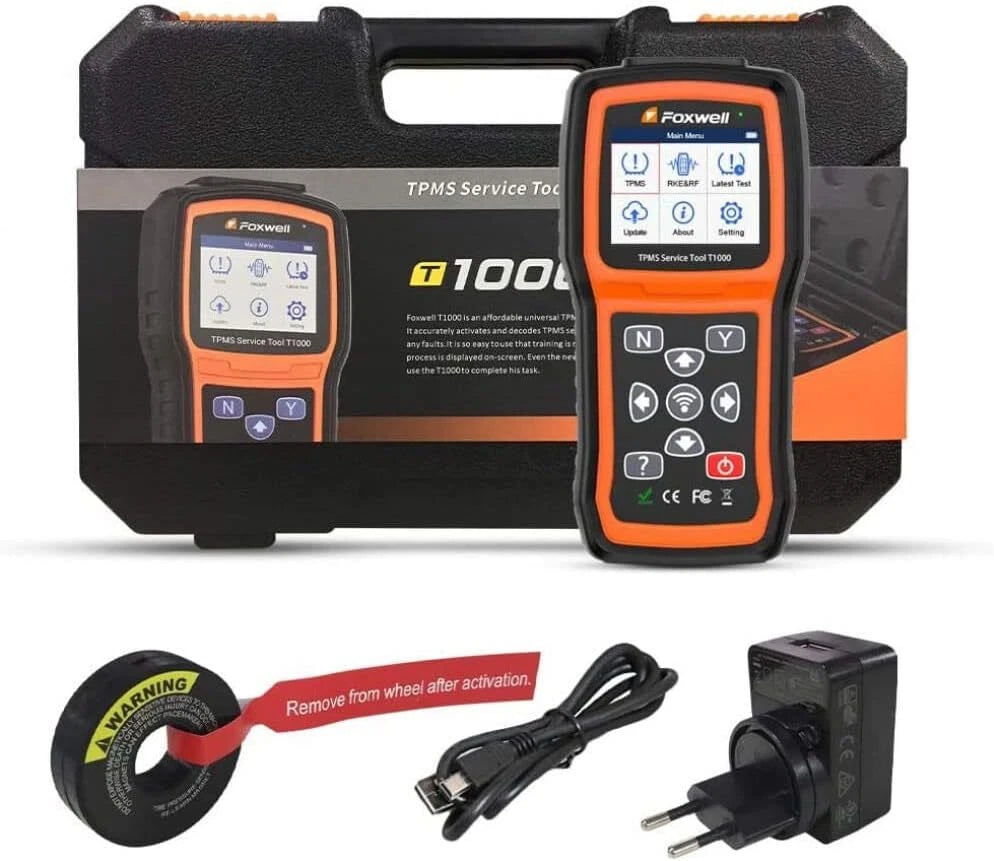 T1000 Car TPMS Reset Tire Pressure Sensor Activate Program-ming Scan Tool, Key Fob Testing, Lifetime Free Update