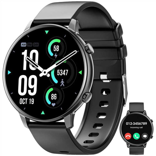1.7'' HD Smart Watch, Bluetooth Call,128M Memory,1400mAh Battery,100+Sports Modes,IP68 Waterproof for Android iPhone(Black)