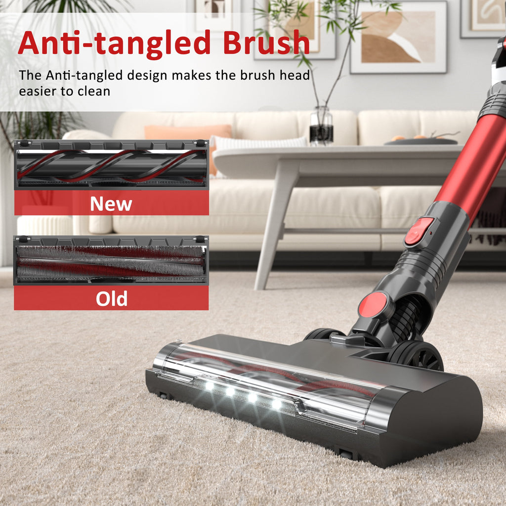 PrettyCare Cordless Stick Vacuum Cleaner - 160W, Lightweight