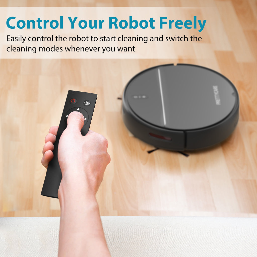 PrettyCare Robot Vacuum Cleaner with 2800Pa,Featured Carpet Boost,Tangle-Free,Ultra Slim,Self-Charging C1 v2