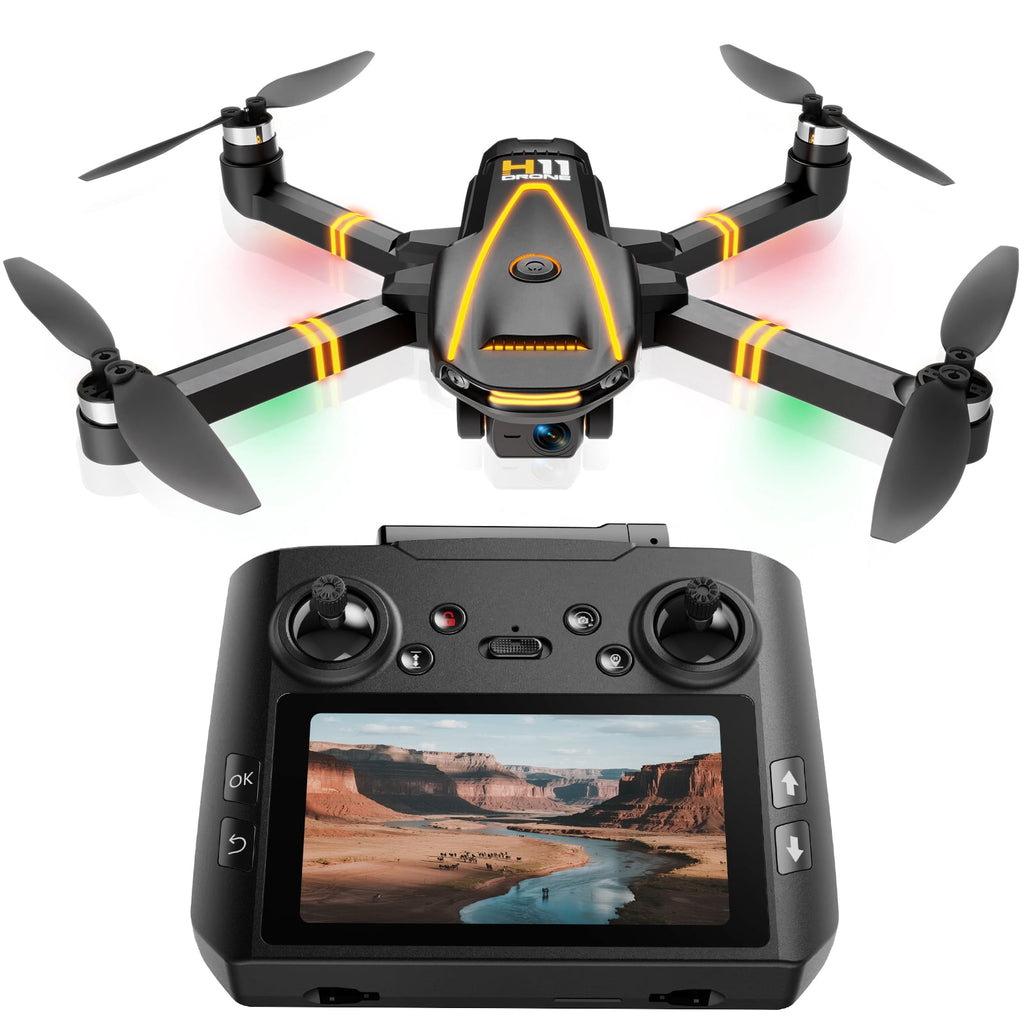 GPS Drone with 4K Camera,RC Drones with 4.5 inch HD Screen on Controller,Auto Return,2 Batteries for 45 min Flight Time,Long Range Transmission,Circle Fly and Follow Me Mode,Foldable Quadcopter