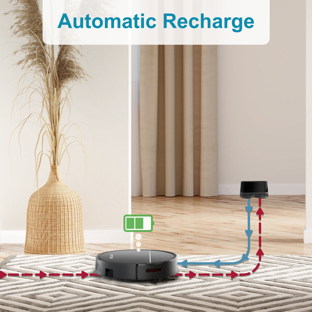 PrettyCare Robot Vacuum Cleaner with 2800Pa,Featured Carpet Boost,Tangle-Free,Ultra Slim,Self-Charging C1 v2