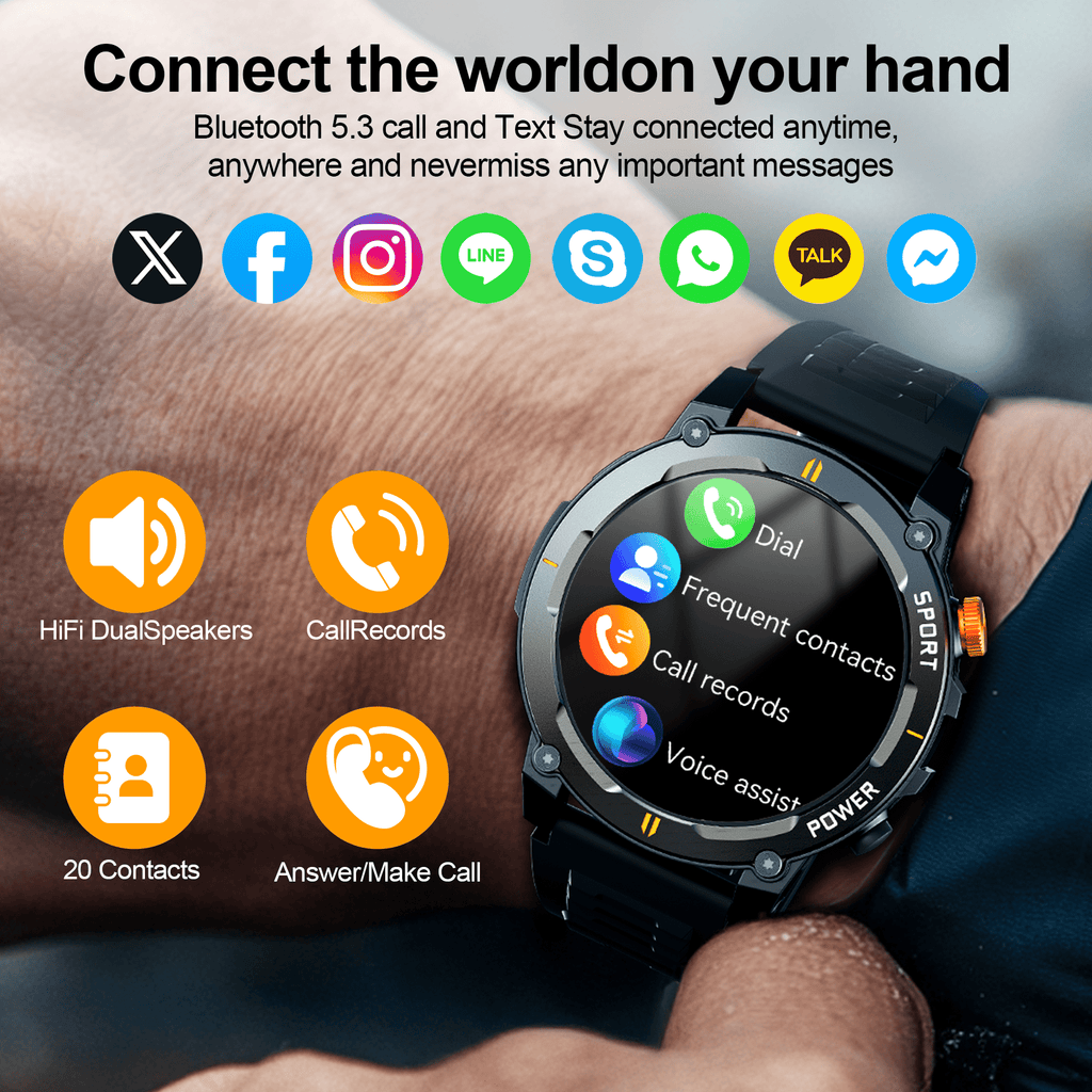 STA Smart Watch,IP68 Waterproof Smartwatch for Women Men 180+ Sports Modes,1.52-inch Fitness Tracker with Bluetooth Call(Answer/Make Calls) STA Smartwatch Compatible with Android and iPhone (Black)