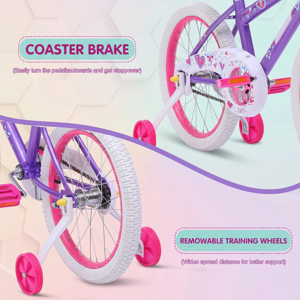 20 in. Girls Bike, Kids Bicycle for Children Ages 7-14 Years Old