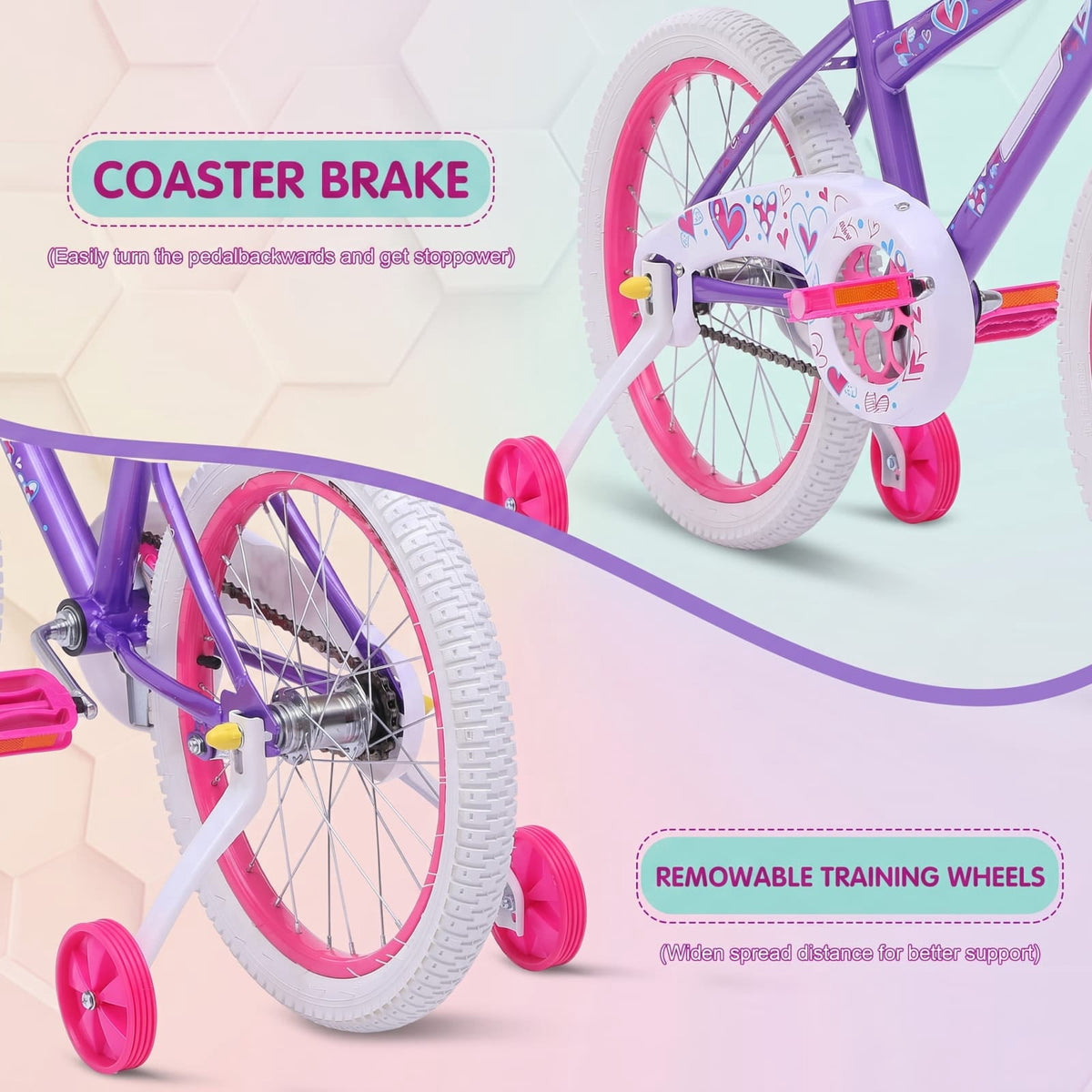 20 in. Girls Bike, Kids Bicycle for Children Ages 7-14 Years Old