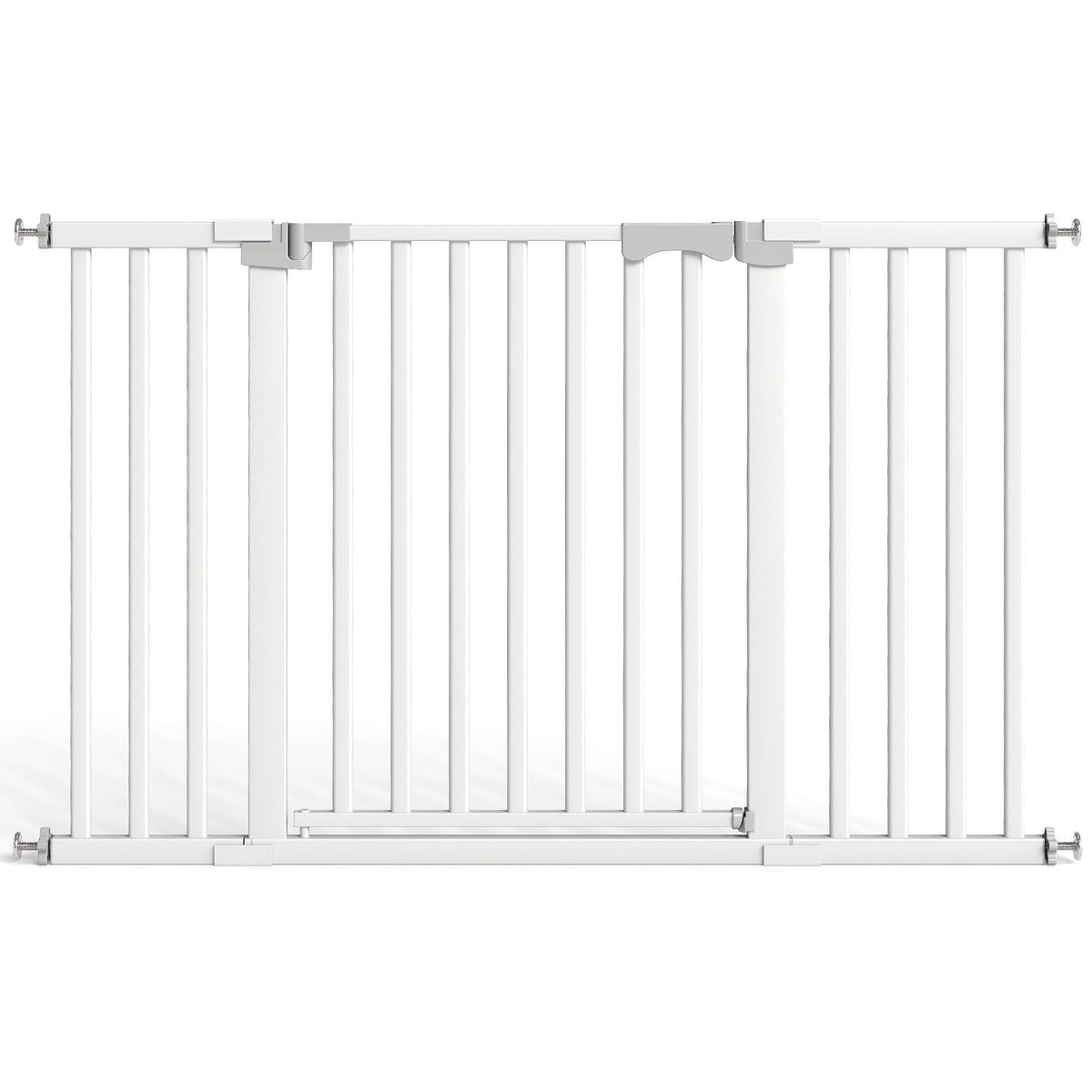30"-50" Baby Gates for Doorway, Auto Close Pet Gate, Gifts for Mom, Easy Install Pressure Mounted Dog Door, White