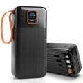 38800mAh Portable Charger Power Bank, 22.5W Fast Charging Slim Travel Battery Pack with 4 Built‑in Cables, Multi‑Ports for Outdoor, iOS & Android Devices