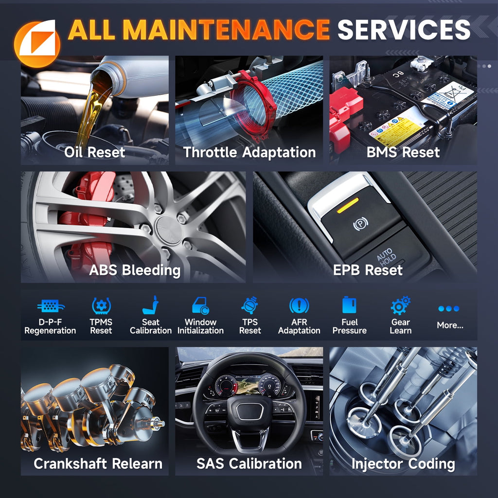 Automotive Bi-Directional Diagnostic Scan Tool OBD2 Scanner All System Code Reader All Reset