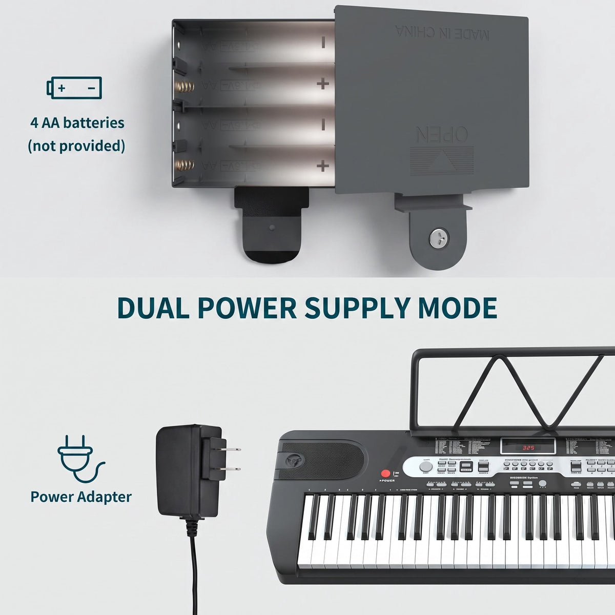 61 Key Piano Keyboard Portable Electronic Keyboard Piano for Beginners Kids and Adults, Electric Music Keyboard with Microphone, Black