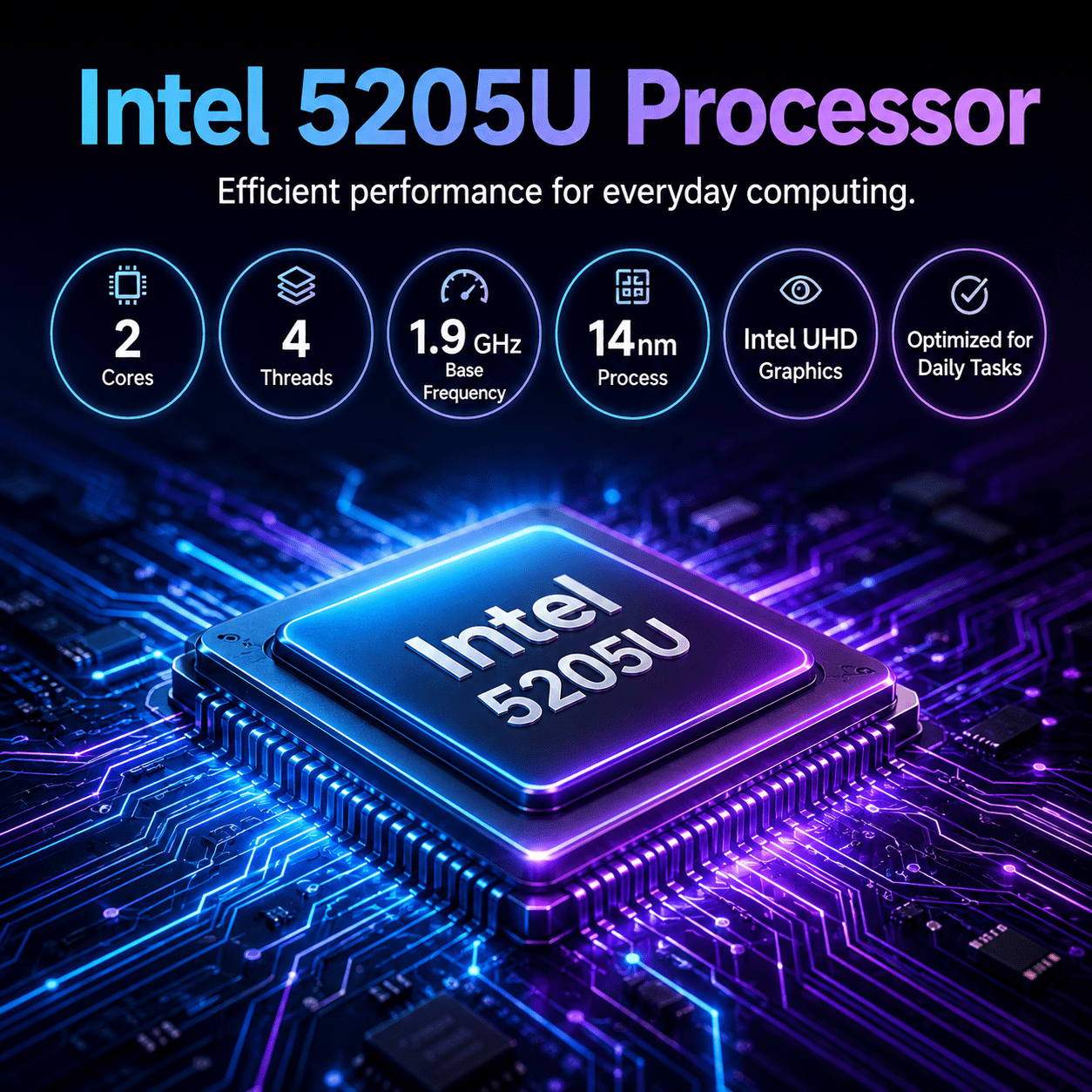 15.6 Student Laptop, Intel 5205U, 8GB RAM 256GB ROM Notebook Business Laptop for Beginner, Student, Business