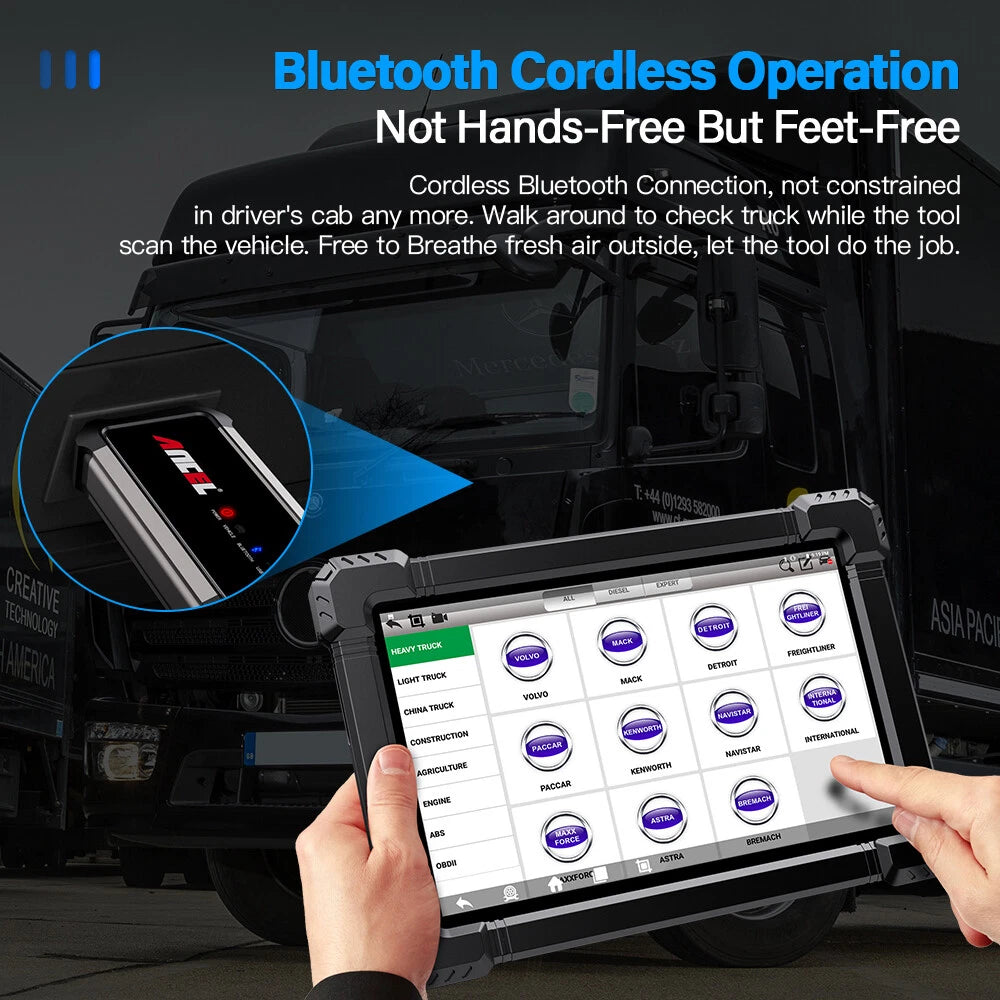 X7 HD 10" Heavy Duty Truck Scanner Bidirectional Diesel Scan Tool with D-P-F/C0ding, 40+ Reset, Full System Diesel Diagnostic Scan Tool for Cummins Detroit Heavy Truck Pickup Tractor Semi Truck
