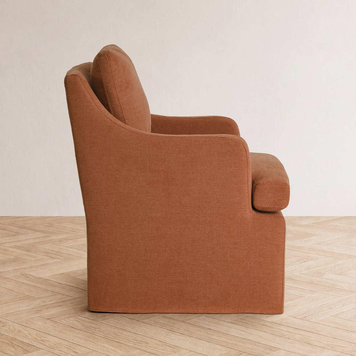 Upholstered Dining Chairs, Modern Kitchen Chairs Dinner Chairs with 4 Casters, Chenille Armchair for Bedroom Reading Room Living Room,Orange