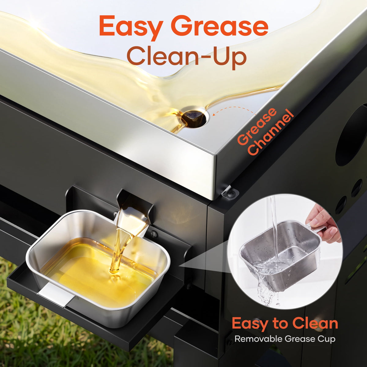 4-Burner Propane Gas Griddle with Stainless Steel Pan,42,000 BTU Flat Top BBQ Grill with Two Foldable Shelves and Griddle Cover for Outdoor Camping Patio