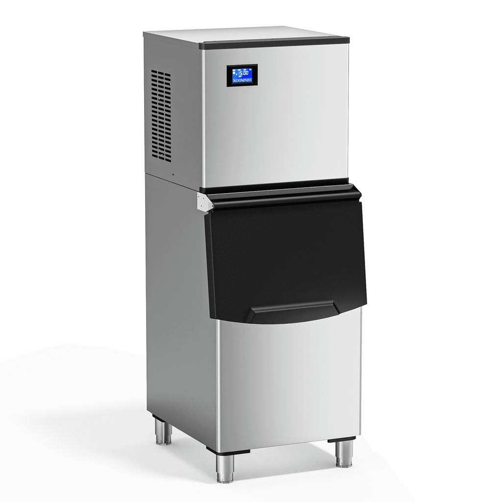 Split Commercial Ice Maker Machine 650LBS/24H with 350lbs Ice Bin, Nugget Ice Makers Commercial, Clear Cube Pellet Ice Maker, Fast Ice Maker Ice-Ready in 8-15mins