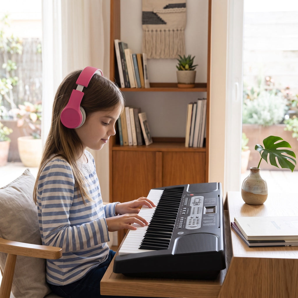 61 Key Piano Keyboard Portable Electronic Keyboard Piano for Beginners Kids and Adults, Electric Music Keyboard with Microphone, Black