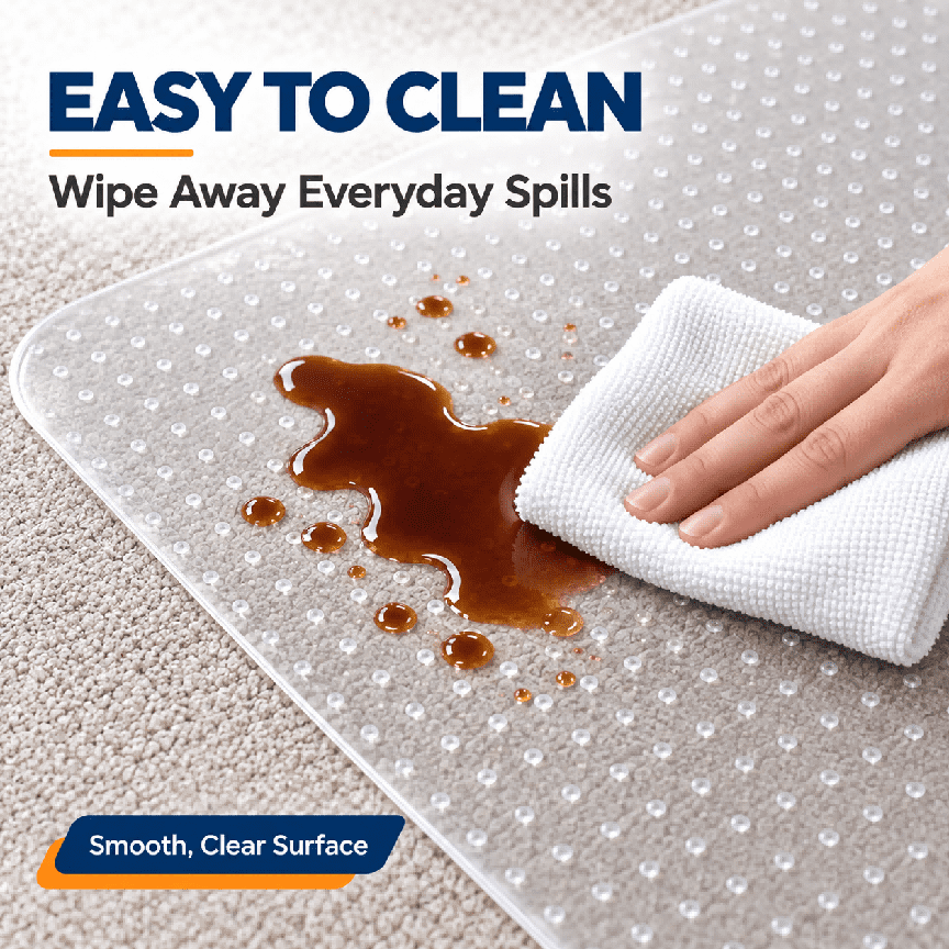 Office Chair Mat for Carpet Floors, 36x48 Heavy Duty Computer Chair Mat for Rolling Work, Clear