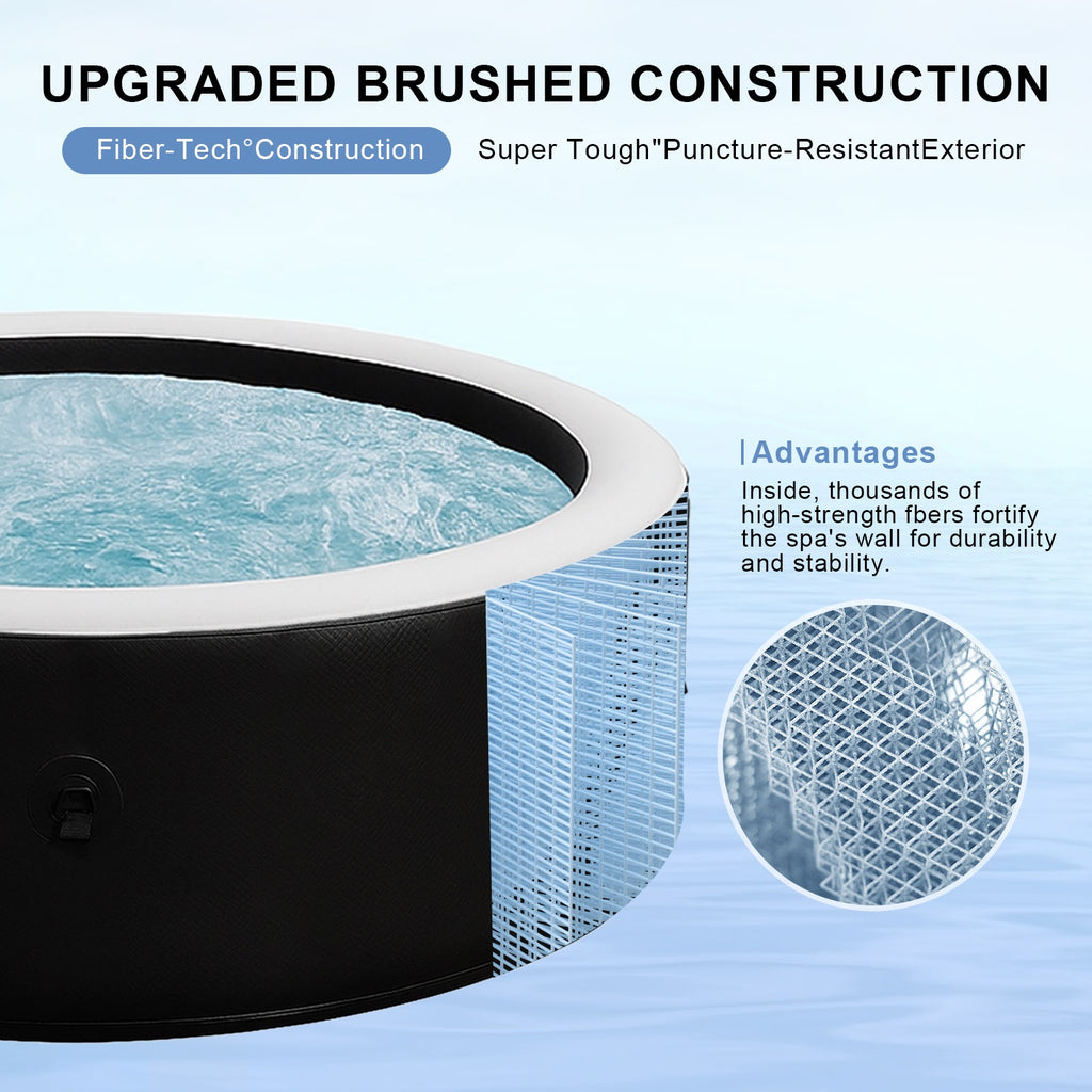 5-7 Person Inflatable Hot Tub, 150 Bubble Jets Portable Home Spa