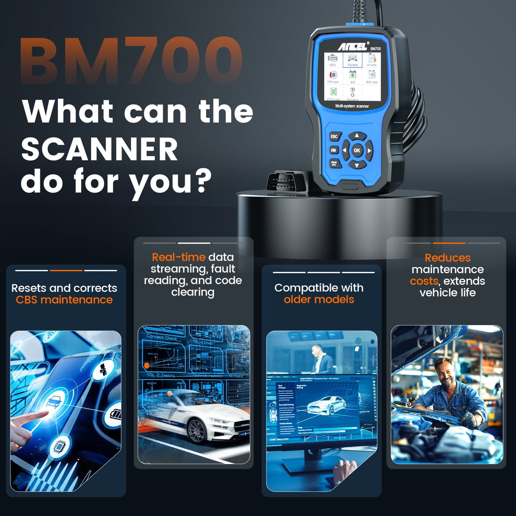 BM700 OBD2 Scanner Code Reader ABS SRS EPB TPMS Diagnostic Scanner Fit for BMW/Fit for Mini