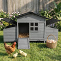 Gaildon Double-Egg-Box Chicken Coop for 2-4 Chickens, Weatherproof Chicken House Poultry Cage with Nesting Box for Outdoor Backyard, Grey