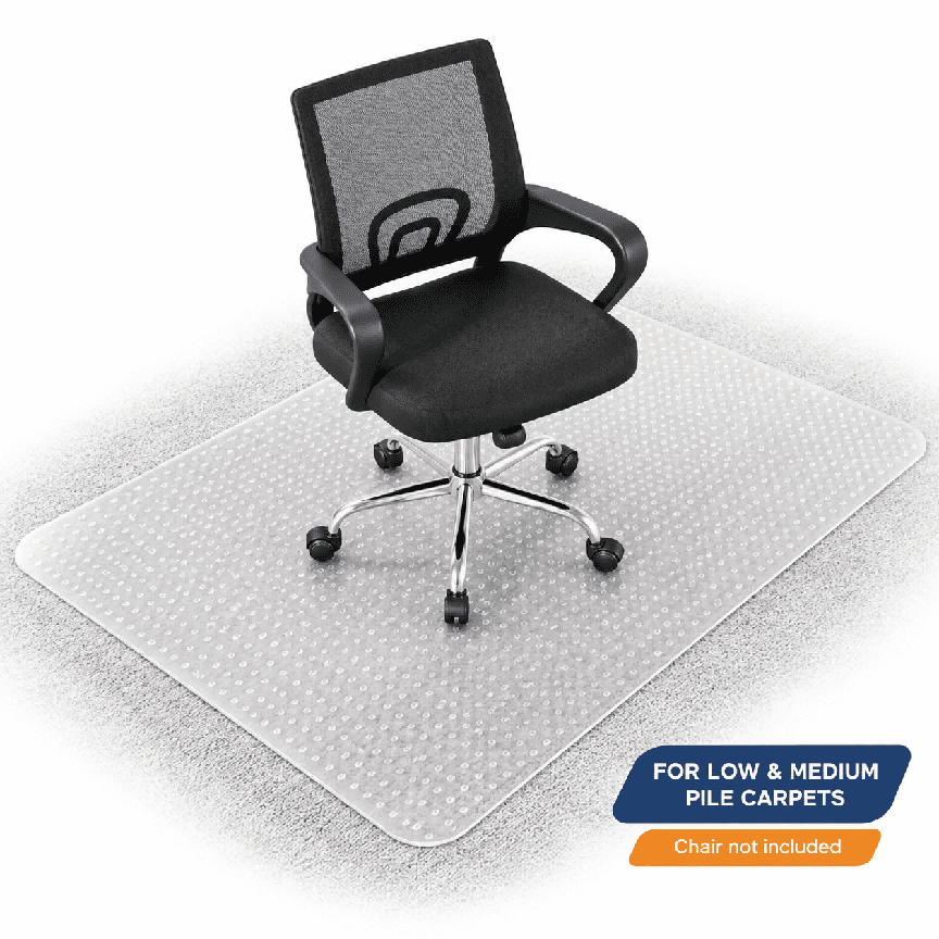Office Chair Mat for Carpet Floors, 36x48 Heavy Duty Computer Chair Mat for Rolling Work, Clear