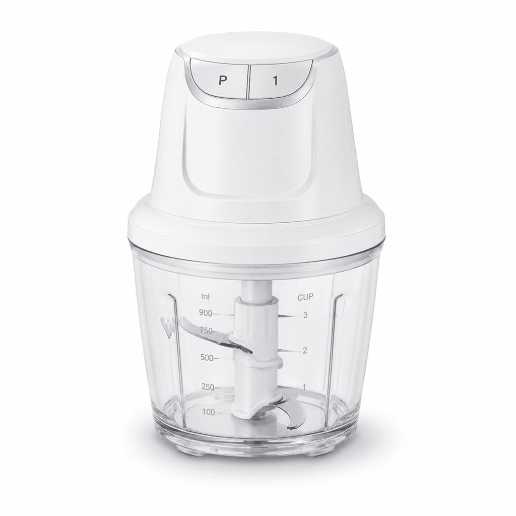 Hicloud White Mini Food Processor, 3 Cup Electric Meat Vegetable Chopper, Constant Speed Control Small Food Grinder for Garlic Onion Baby Food
