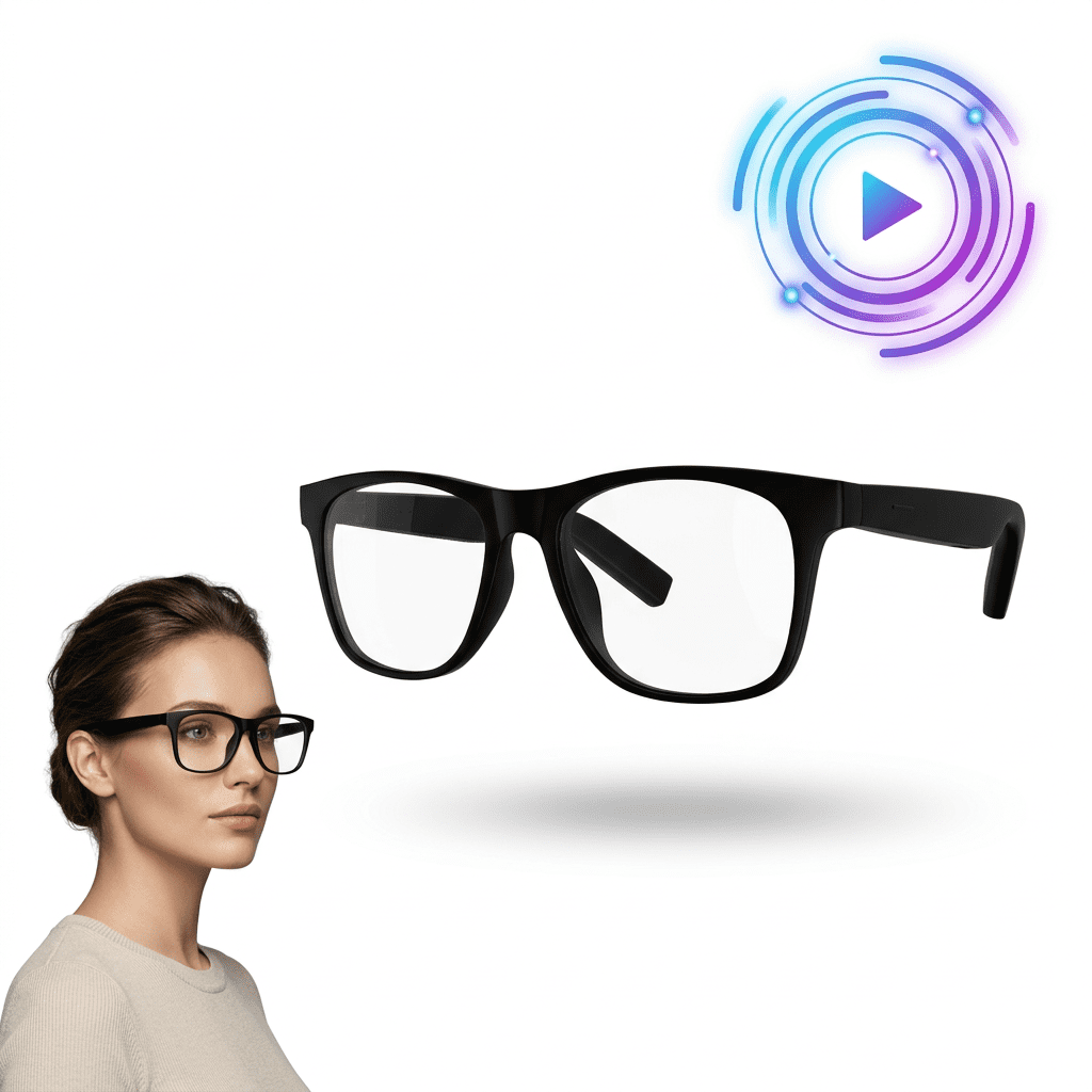 Open Ear Bluetooth Smart Glasses Audio Sunglasses with Touch Control Stereo Sound Hands Free Calls Voice Assistant Extended Standby for Sports Cycling Outdoor Gift