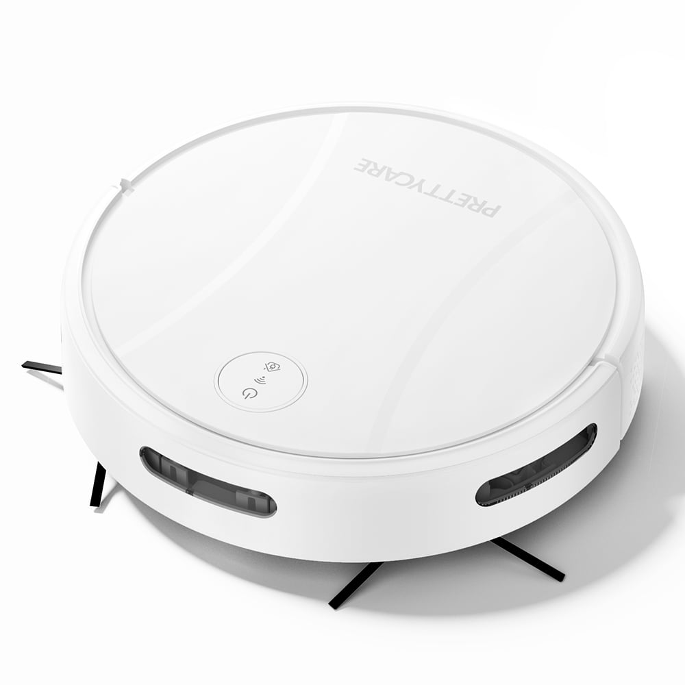 PrettyCare C2-v2 Robot Vacuum and Mop Combo Cleaner, 3-in-1, 8000Pa Suction, 5200mAh Battery, White