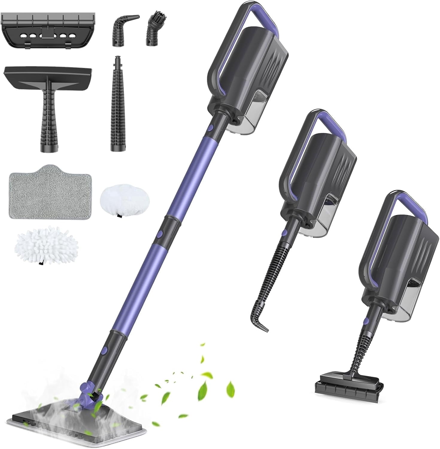 PrettyCare Steam Mop with Detachable Steam Cleaner，Handheld Steam Cleaner for Floor Cleaning