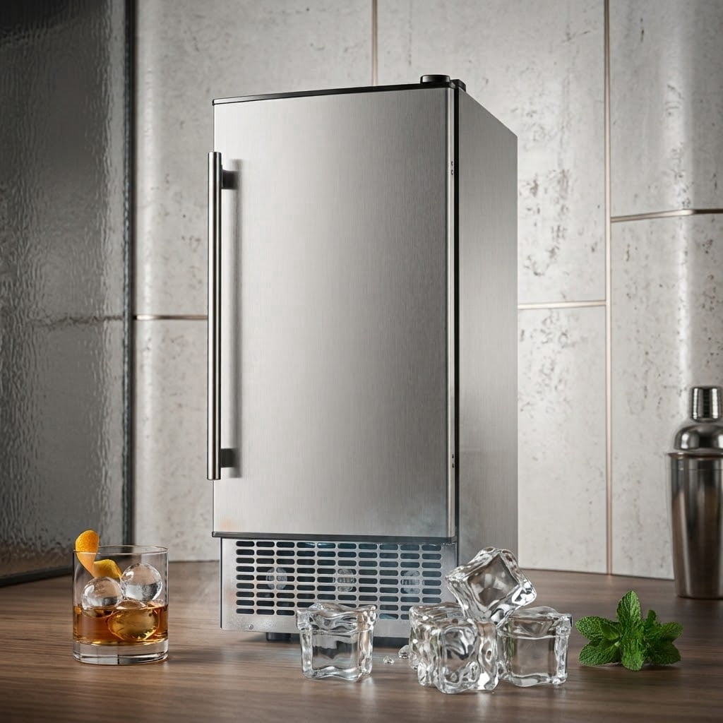 15" Gourmet Top Hat Ice Maker, 70 lbs/24H Spray Tech Undercounter Ice Machine with 22 lbs Bin, Built-In or Freestanding, ETL