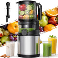 Juicer Machine,Cold Press Juicer with 5.12" Wide Feed Chute Fit Whole Fruits Vegetables, Masticating Juicer with High Juice Yield,Easy to Clean,Black