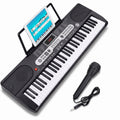 61 Key Piano Keyboard Portable Electronic Keyboard Piano for Beginners Kids and Adults, Electric Music Keyboard with Microphone, Black