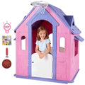 Playhouse for Kids,Kids Playhouse with Basketball Ring Toss Play and DIY Stickers, Activity Center Game House for Indoor Outdoor,Gift for Girls Boys