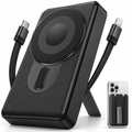 Magnetic Wireless Portable Charger, 20000mAh Power Bank with 22.5W Fast Charging, USB C in & Out Battery Pack, Compatible with iPhone 17/16/15/14/13 Series, Earbuds, Black