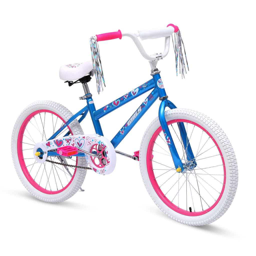 Girls 20 in. Bicycle, Youth Kids Bike for Age 7-14, Blue