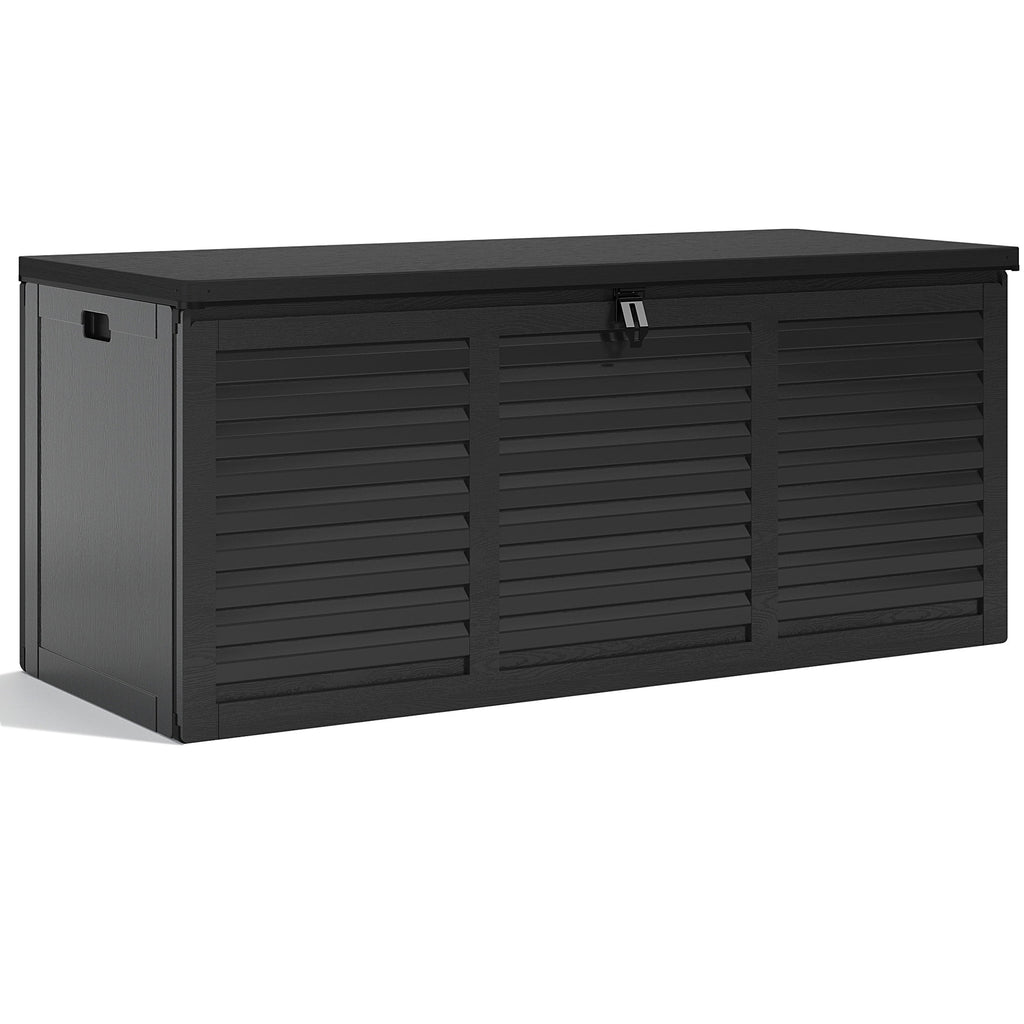 130 Gallon Resin Outdoor Storage Deck Box, Black