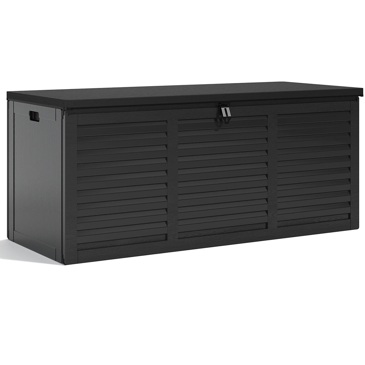 130 Gallon Resin Outdoor Storage Deck Box, Black