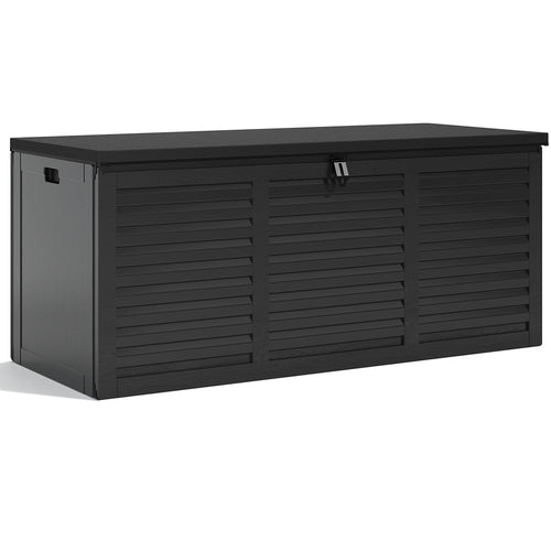 130 Gallon Resin Outdoor Storage Deck Box, Black