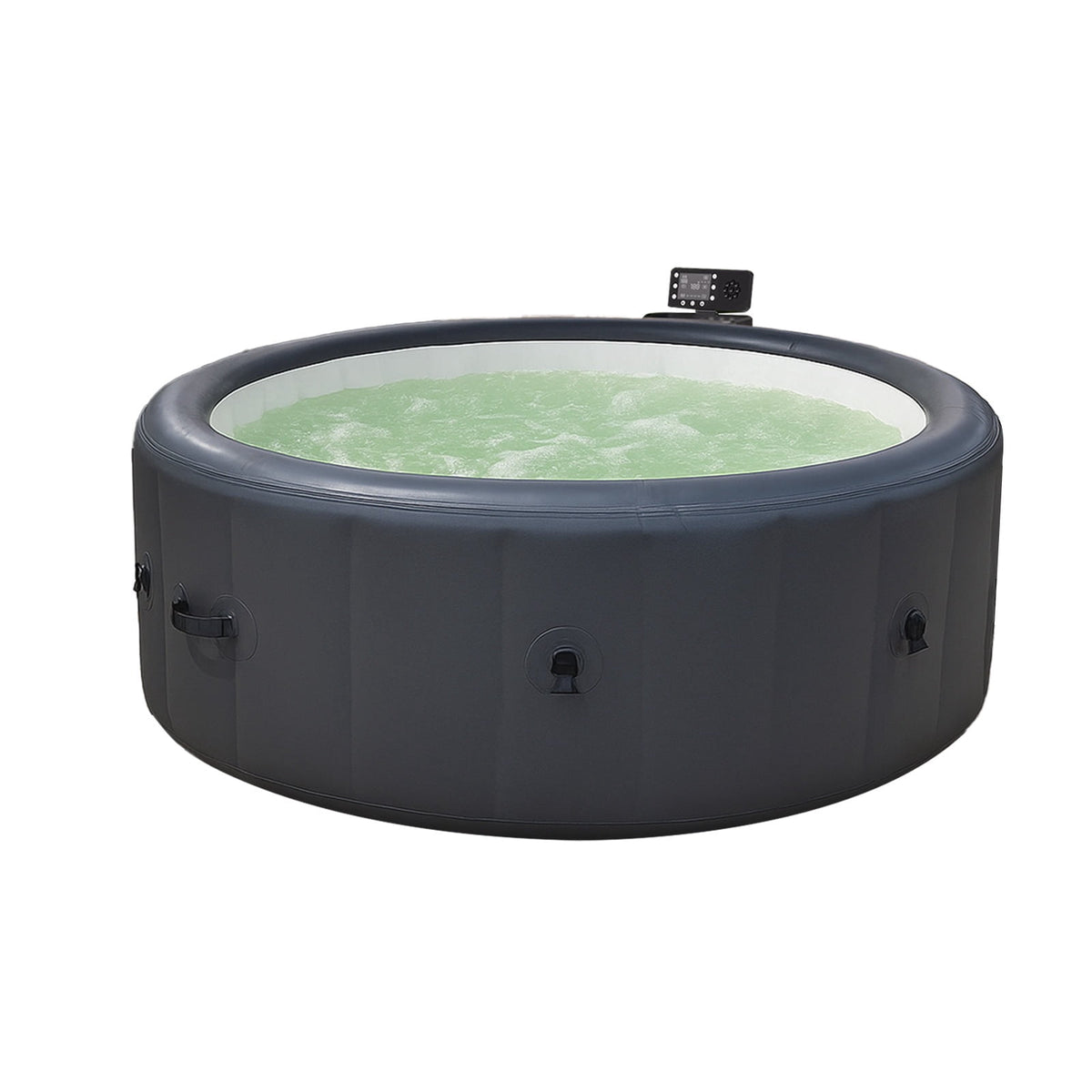 4-6 Person Inflatable Hot Tub, 150 Bubble Jets Portable Round Home Spa Gray