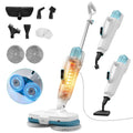 Steam Mop, 10-in-1 Steam Mop and Handheld Steamer, 15s Heat-Up, Self-Rotating Scrub Pads, 2 Steam Modes with Spray,500ML Removable Tank,LED Light,Floor Steamer for Hardwood,Tile, Carpet,Car
