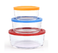 6-Piece Glass Food Storage Container Set, Round Meal Prep Containers with Lids, Includes 7-Cup, 4-Cup & 2-Cup Sizes, BPA-Free, Microwave & Dishwasher Safe