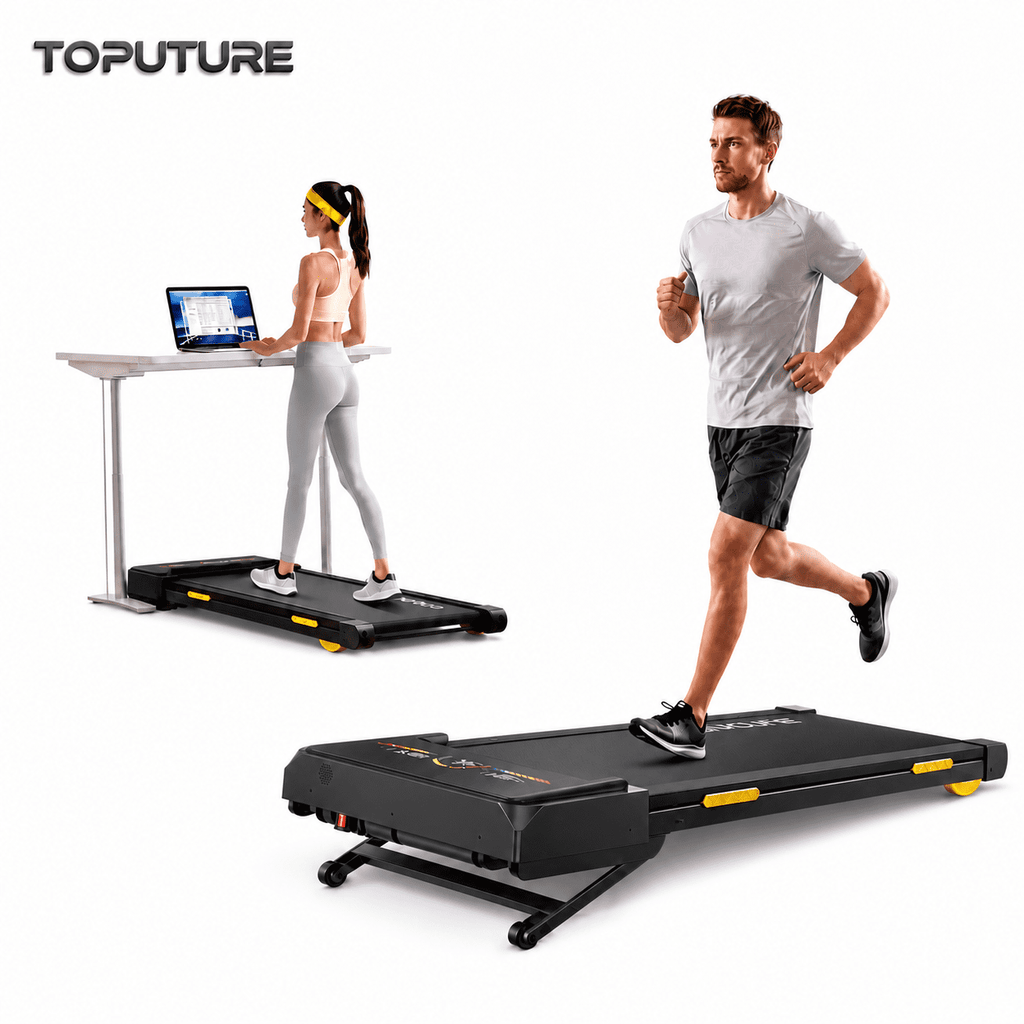 Toputure Walking Pad with 15-Level Auto Incline, Bluetooth APP, 12 Workout Programs, LED Display, Wide Running Belt, Under Desk Treadmill for Home & Office