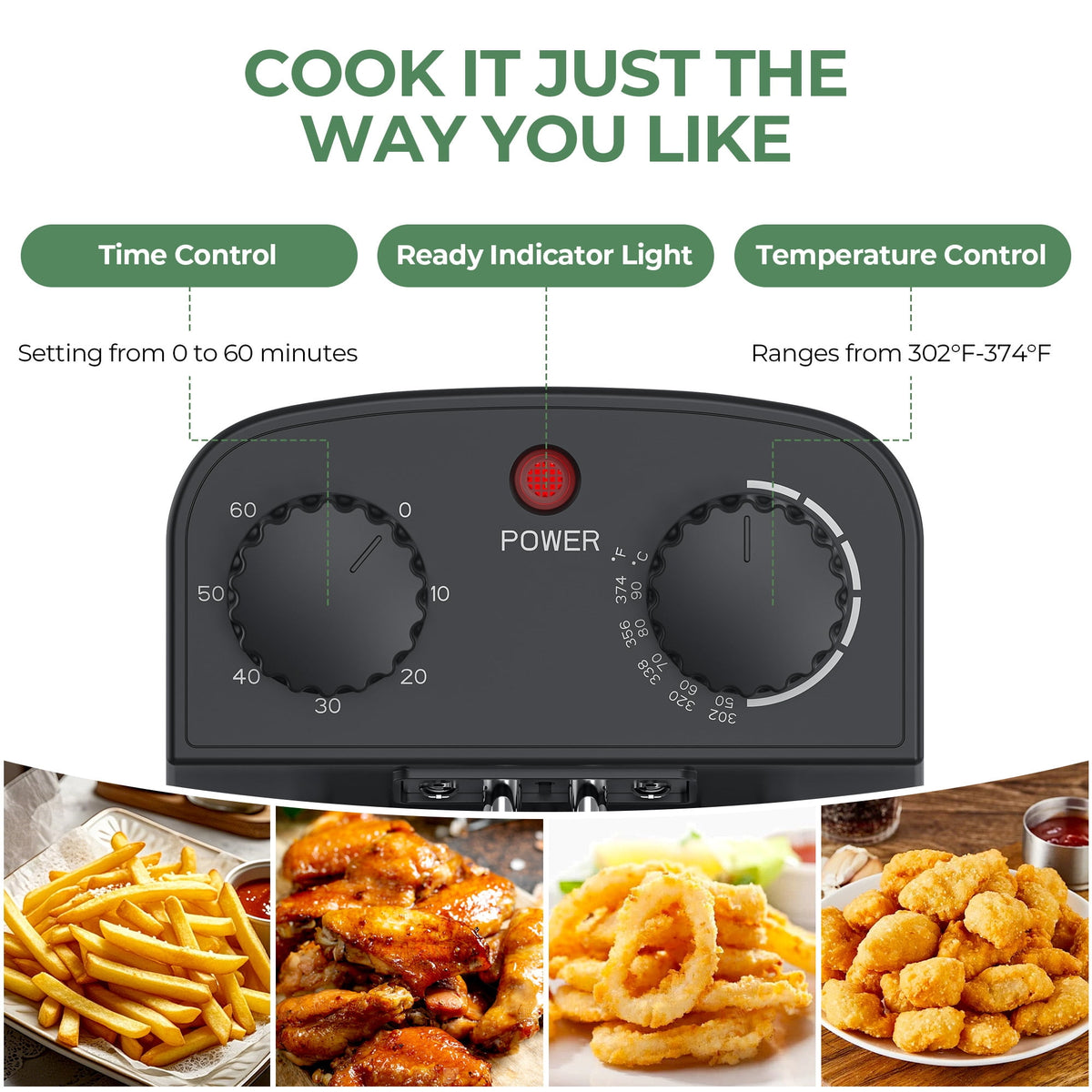 Electric Deep Fryer with 3 Fry Basket, 5.3Qt 1800W 304 Stainless Steel Deep Fryer, Adjustable Temperature Control, Viewing Window, Removable Oil Tank for Home Kitchen,Silver