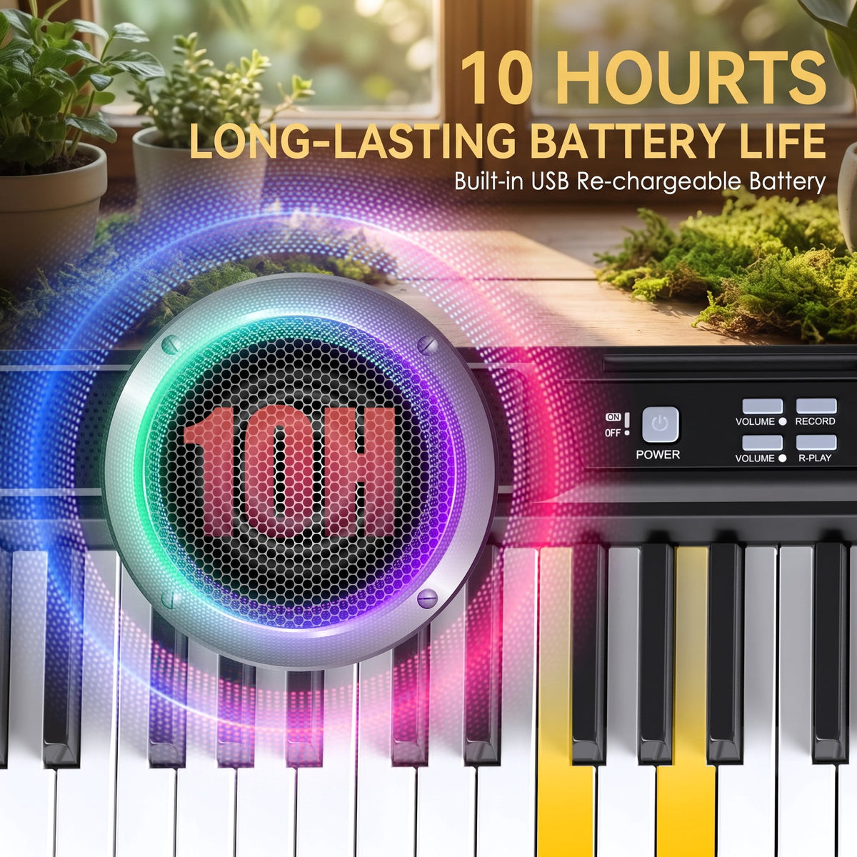 88 Key Semi-Weighted Electric Piano Keyboard with Stand, Sustain Pedal, Headphones & Carrying Case – Built-In Speakers, Bluetooth, Black