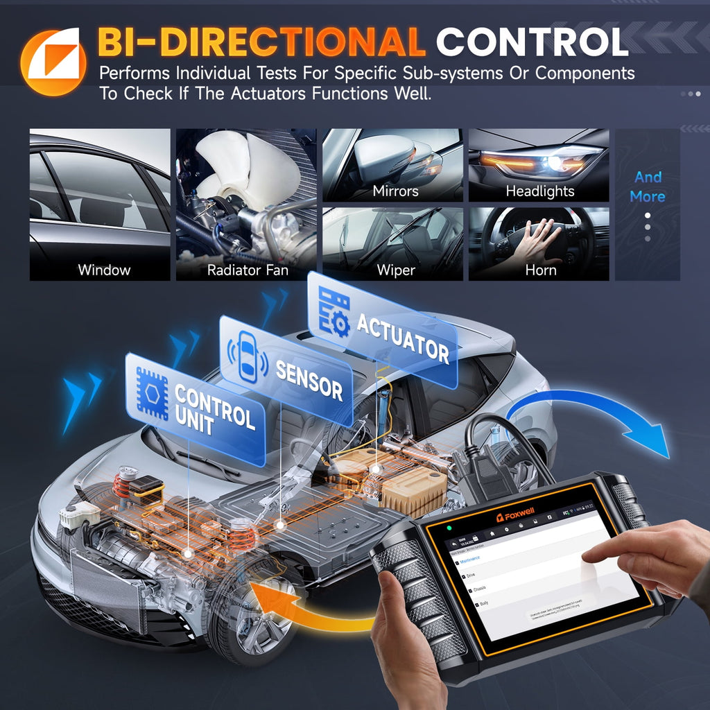 Automotive Bi-Directional Diagnostic Scan Tool OBD2 Scanner All System Code Reader All Reset