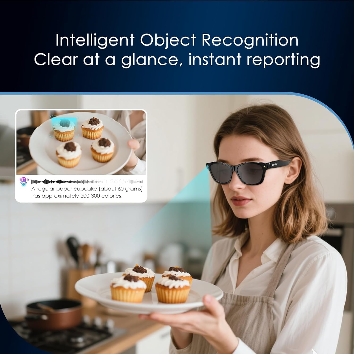 AI Smart Glasses with Camera, 4K HD Video & Photo Capture, Real-Time Translation, Recording Glasses with AI Assistant, Open-Ear Audio, Object Recognition, Bluetooth, for Travel