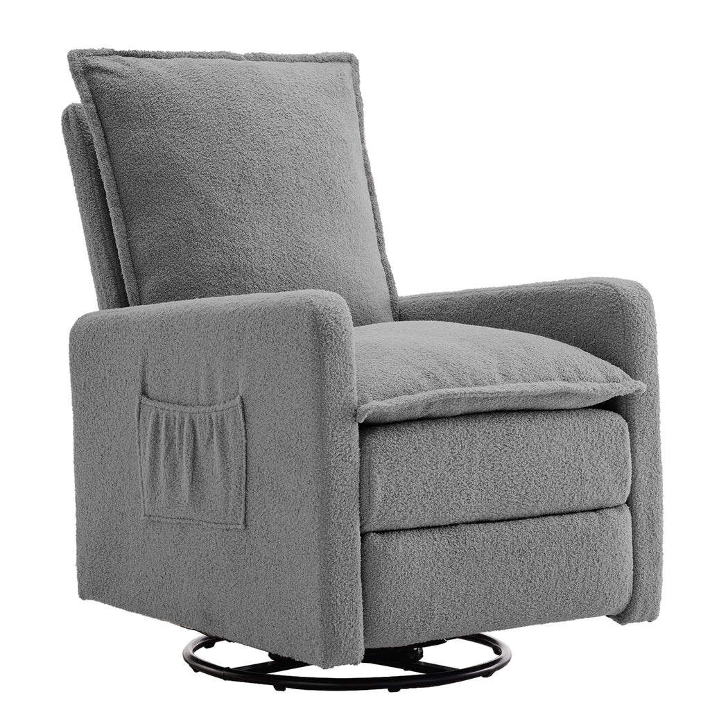 Gelloan Upholstered Swivel Glider and Recliner Nursery Chair,Grey