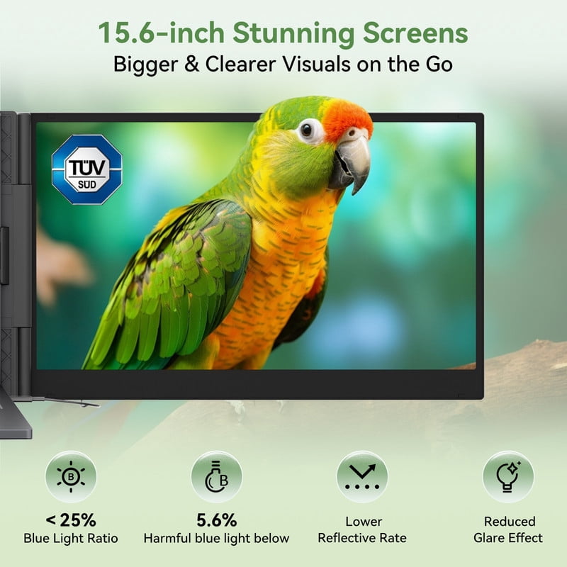 Blackview 15.6 inch Laptop Screen Extender, One Cable USB-C Connection Triple Portable Monitor, 1080P FHD IPS Dual Travel Monitor for 14"-17.3" Laptop, Win/Mac/Chrome/Android/PS4/5/Switch/Linux